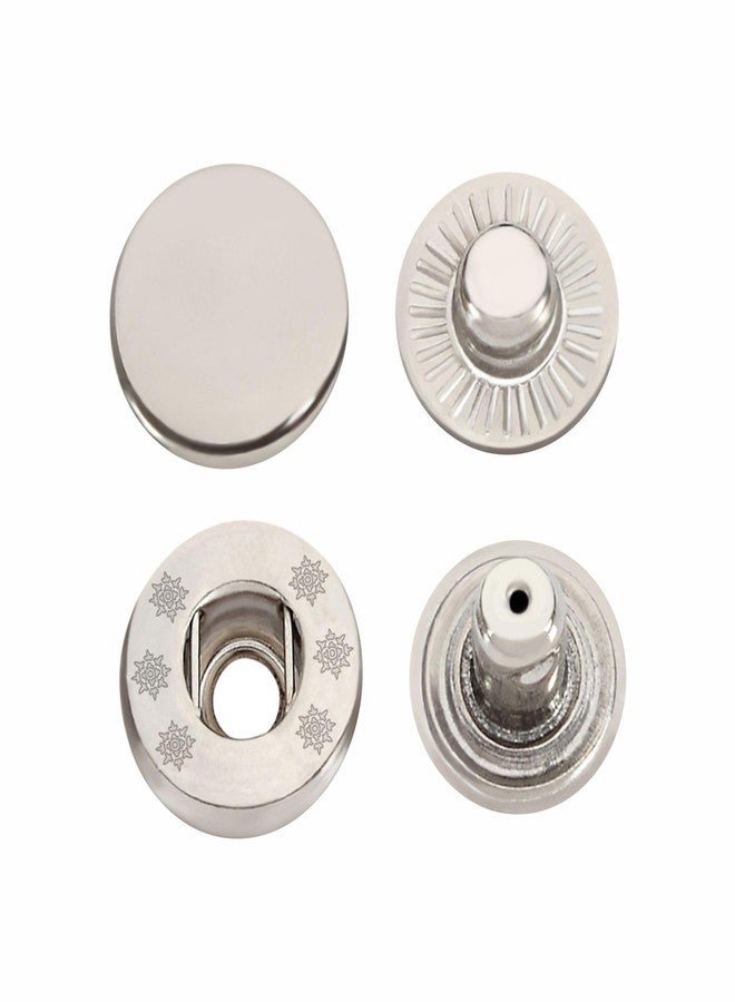 Jyoti Snap Button (120 Sets of Size VT - 8/15mm of Steel in Nickel Finish) Strong Grip Round Studs Clasp, Fasteners for Sewing, Purses, Bags, Leather, Clothes & DIY Works - Pack of 1 Pouch - Image 1